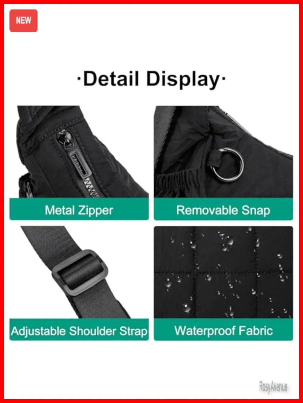 Small Puffer Crescent Hobo Bag with Adjustable Strap Quilted Waterproof Nylon